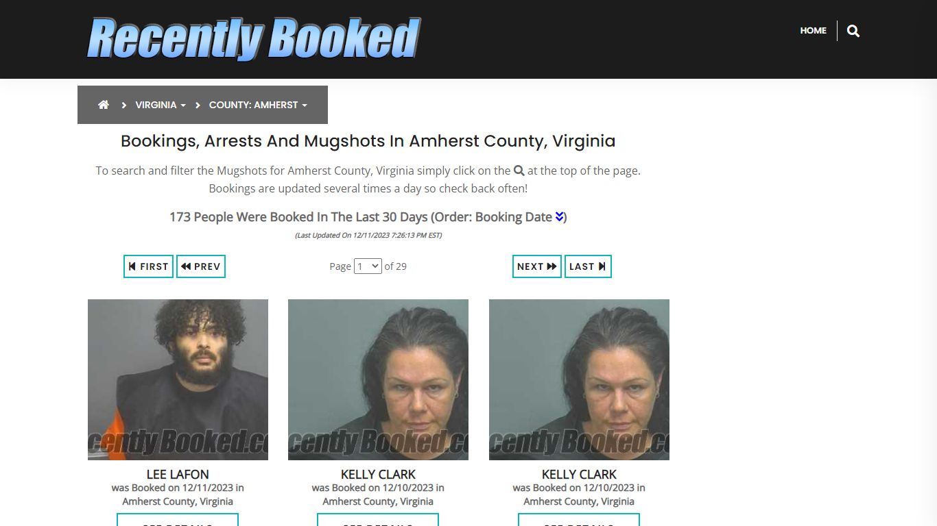 Recent bookings, Arrests, Mugshots in Amherst County, Virginia