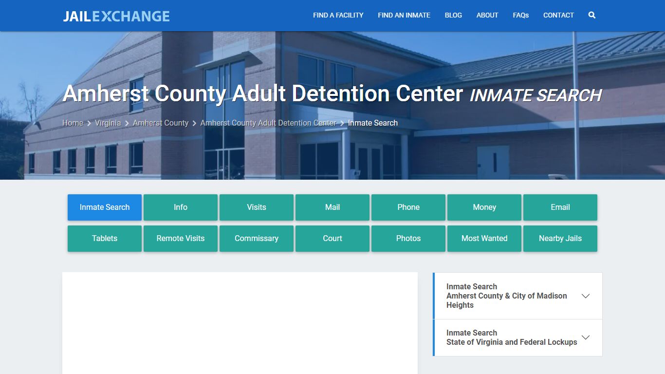 Inmate Search: Roster & Mugshots - Amherst County Adult Detention ...